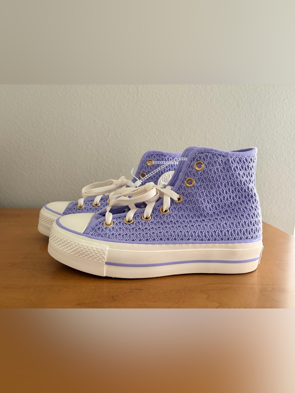 Converse Chuck Taylor All Star Lift Platform Knit High Top Purple Size 7.5
